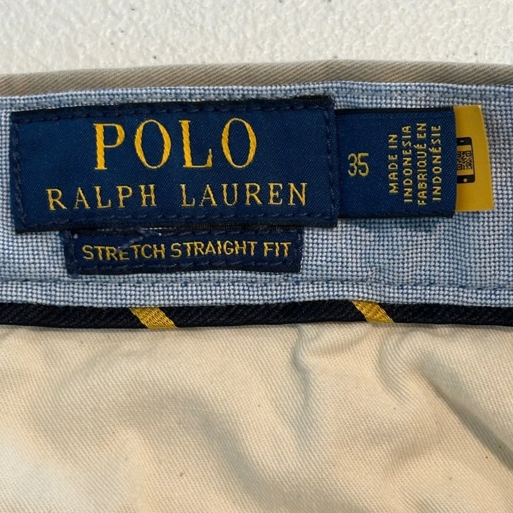 Polo Ralph Lauren Men's 35 Khaki Tan Stretch Straight Fit Chino Shorts 8